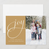 Joy Script | Goud Feestdagenkaart (Voorkant / Achterkant)
