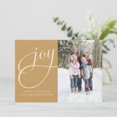 Joy Script | Goud Feestdagenkaart (Staand voorkant)