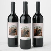 Joy Script Holiday | Moderne familie kerstfoto Wijn Etiket (Flessen)