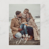 Joy script Kerst/Vakantie foto briefkaart (Voorkant)