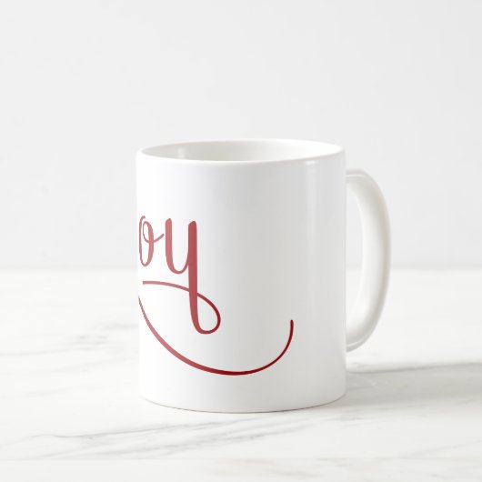 Joy Script Red Koffiemok (Voorkant rechts)