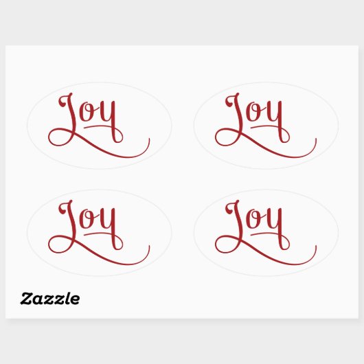 Joy Script Red Ovale Sticker (Vel)