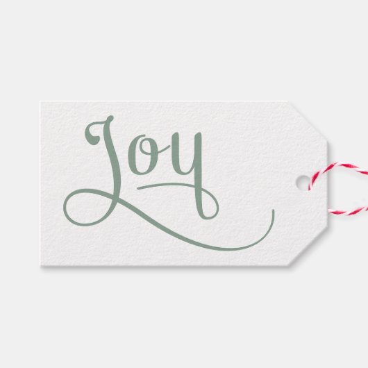 Joy Script Sage Cadeaulabel (Voorkant (Horizontaal))