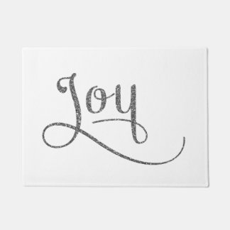 Joy Script Silver Glitter Deurmat