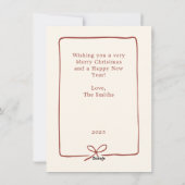 Joy Simple Christian Classic Red Christmas Photo Feestdagenkaart (Achterkant)