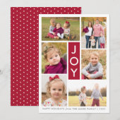 Joy Six Photo Holiday-fotokaart Kaart (Voorkant / Achterkant)