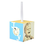 Joy sky blauw zanderig geel zomer kerstfoto decoratie (Achter hoekig)