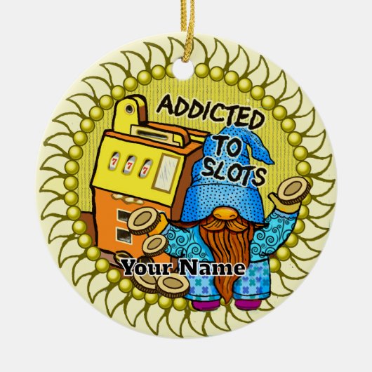 Joy slots gnome keramisch ornament (Voorkant)