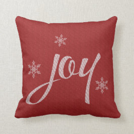 Joy sneeuwflake-typografie kussen