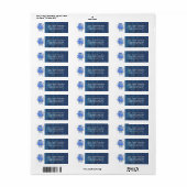 Joy sneeuwvlok kiwi vogel blauw adreslabel etiket (Full Sheet)