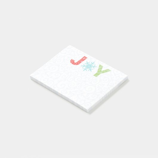 Joy Sneeuwvlok Pastel Red Damask Vakantie 4" x 3" Post-it® Notes (Schuin)