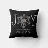 Joy Snowflake Eerste Kerstmis als Mr & Mrs Kussen (Achterkant)