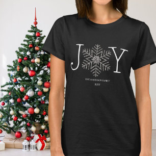 Joy Snowflake Familie Kerstmis T-shirt