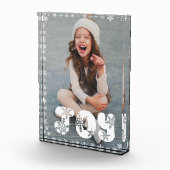 Joy Snowflake Family Kerstfeestay Foto Block (Rechts)