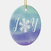 Joy Snowflake Keramisch Ornament (Rechts)