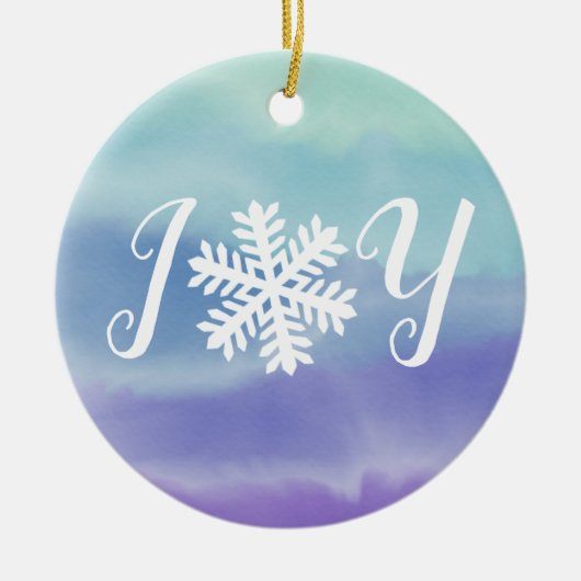 Joy Snowflake Keramisch Ornament (Voorkant)