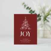 JOY | Snowflake kerstboom Feestdagenkaart (Staand voorkant)