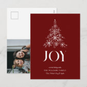 JOY | Snowflake kerstboom Feestdagenkaart (Voorkant / Achterkant)