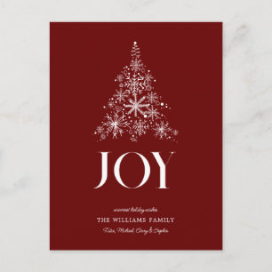 JOY   Snowflake kerstboom Feestdagenkaart