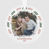 JOY Snowflake Lijst Foto Ornament (achterkant)