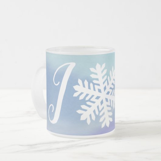 Joy Snowflake Matglas Koffiemok (Voorkant links)