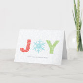 Joy Snowflake Modern Corporate Business Holiday Feestdagen Kaart (Voorkant)