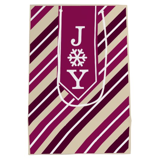 Joy Snowflake Mulberry & Plum Flag Medium Cadeauzakje (Achterkant)