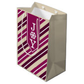 Joy Snowflake Mulberry & Plum Flag Medium Cadeauzakje (Achterkant Gekanteld)