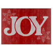 JOY Snowflake Pattern Elegant Red Kerstmis Snijplank (Voorkant)