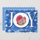 Joy Snowflakes kerstfoto FlatCard Feestdagenkaart (Voorkant / Achterkant)
