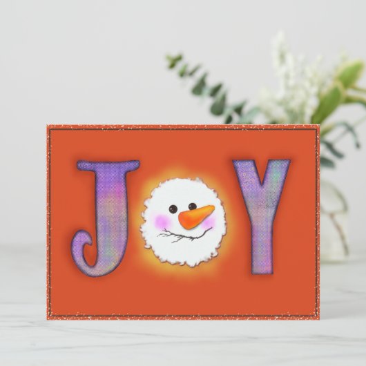 Joy Snowman Feestdagenkaart (Staand voorkant)