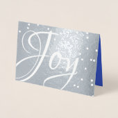 Joy. Snowy Village KerstLuxury Real Folie Kaarten (Voorkant)