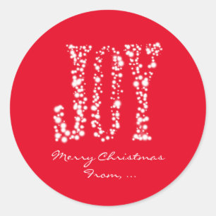 JOY Sparkelende Lichtjes Kerst Feest Favoriet Stic Ronde Sticker