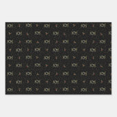 Joy & Sparkle - 3-pack in zwart omslagpapier Sh Inpakpapier Vel (Voorkant)