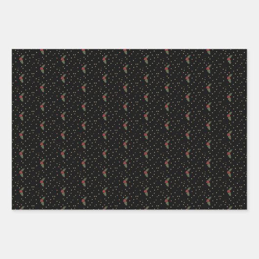 Joy & Sparkle - 3-pack in zwart omslagpapier Sh Inpakpapier Vel (Voorkant 3)