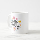 Joy Spring Charming Hello Spring Floral Cheerful Koffiemok (Voorkant links)