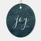 Joy Spruce Foliage met Berries, aangepast kerstfee Keramisch Ornament (Links)