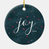 Joy Spruce Foliage met Berries, aangepast kerstfee Keramisch Ornament (Achterkant)