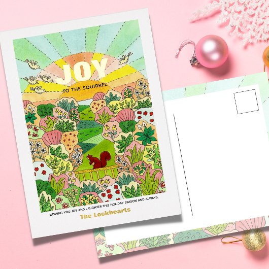 Joy Squirrel niet traditioneel Folie Feestdagen Briefkaart