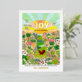 Joy Squirrel Niet-traditioneel Folie Feestdagenkaart (Staand Voorkant)