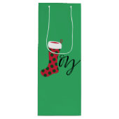 Joy Stocking Wijn Cadeautas (Voorkant)