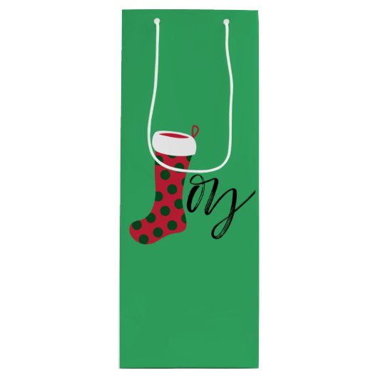 Joy Stocking Wijn Cadeautas (Voorkant)