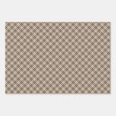 Joy Tan Tartan Pattern Kerstmis Inpakpapier Vel (Voorkant 3)