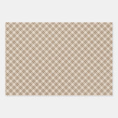 Joy Tan Tartan Pattern Kerstmis Inpakpapier Vel (Voorkant 2)