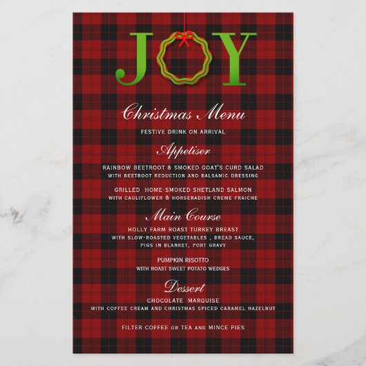 JOY TARTAN CHRISTMAS WREATH | HET MENU CHRISTMAS (Voorkant)