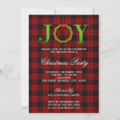 JOY Tartan Kerstparty uitnodiging (Voorkant)