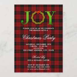 JOY Tartan Kerstparty uitnodiging