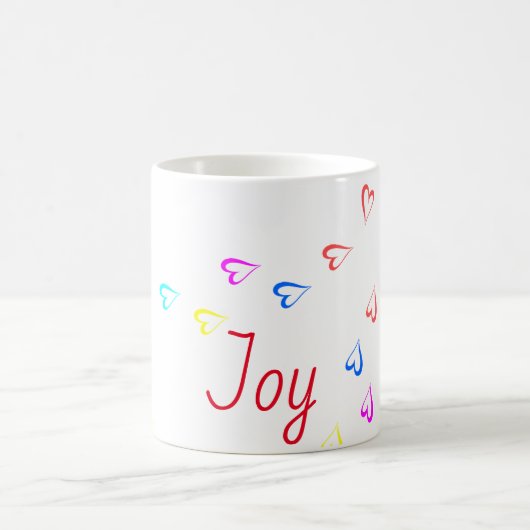 Joy tekst kleurrijke harten koffiemok (Center)