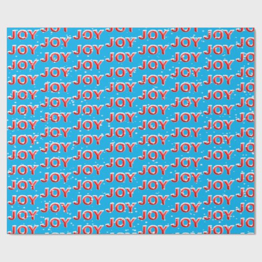 JOY-tekst met sneeuwvlokken op de achtergrond van  Cadeaupapier (Vlak)