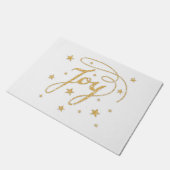 JOY Text Faux Gold Glitter: kerstmis Deurmat (Schuin)